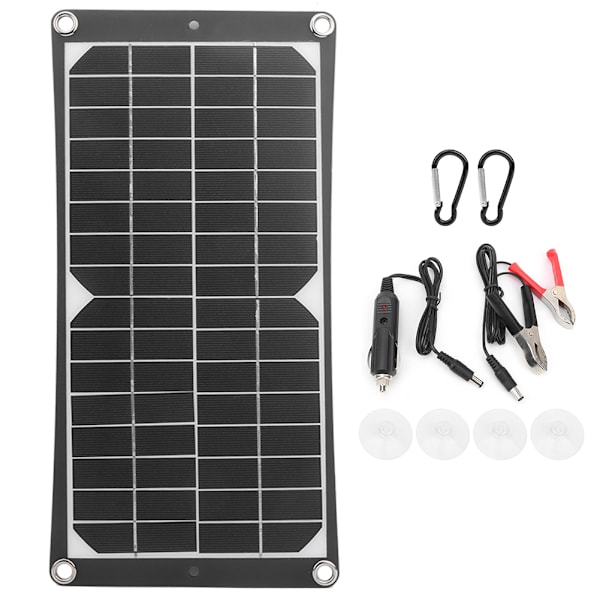 Bärbar monokristallin solpanel Flexibel USB port 10W för nödladdning utomhus