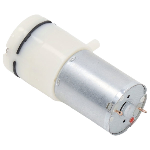 Mikrolufttrykkpumpe DC-membranvakuumpumpe med 90 graders vinkel luftporter Hvit 12V
