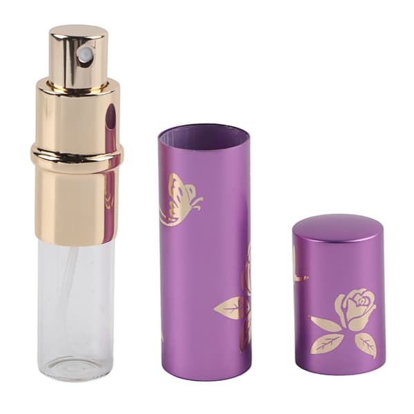 Bærbar Parfymeflaske Aluminium Atomizer Tom Kosmetisk Sprayflaske 10ml (Lilla)
