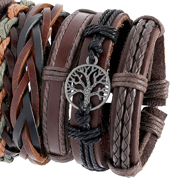 6-pack flätade rep-armband set DIY flätade legering armband armband kit för dejtingfest