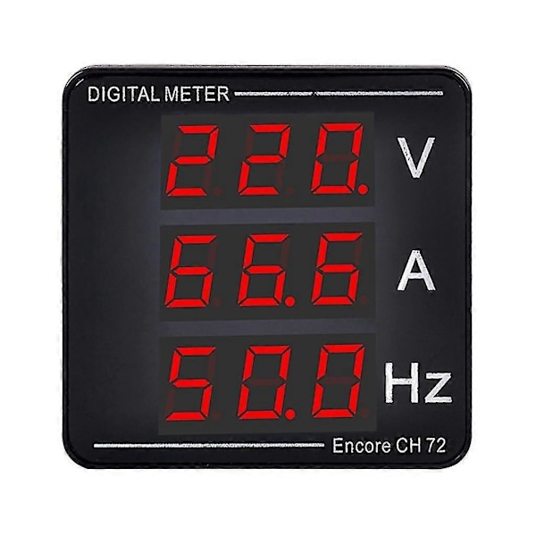 Digital Spänning Ström Frekvensmätare Panel Voltmeter Amperemeter LED-Display