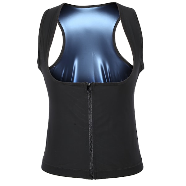 Sauna Vest Varme Sweat Tank Top Åndbar Waist Trainer Lynlås Sports Corset til DameL/XL