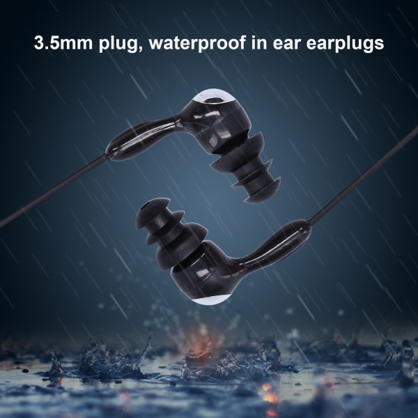 Vedenpitävät kuulokkeet Ear Style Bone Conduction -kuulokkeet vaihtokorvatulpilla uimiseen juoksua varten SurffausMusta