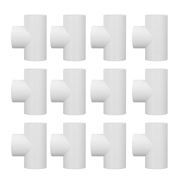 12 stk. PVC T-rørfittings Plast Equal Diameter Samlinger Adapter Vandforsyning Boligforbedring 20 mm ID