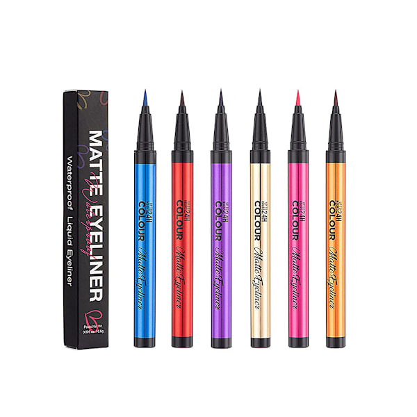 Sminke Eyeliner Gelpenn Fargerik Matt Flytende Eyeliner Blyant Vannfast Smudgeproof Øyenskygge Øyevippeforsterkere