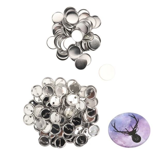 100 set tappien takaosan napin osia Tukeva metallimuovi ruosteenkestävä tasoitusnapin valmistustarvikkeet merkille tee itse 44mm