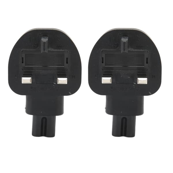 2 stk. britisk plugg til IEC 320 C7 strømadapter Universal standard kraftig datamaskin strømadapter 100-250V