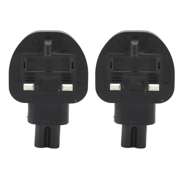 2 stk. UK-stik til IEC 320 C7 strømadapter Universal Standard Kraftig computerstrømadapter 100-250V