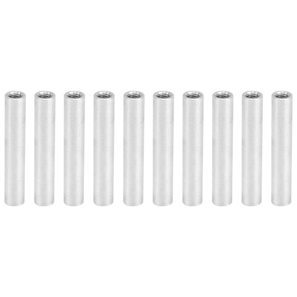 10 stk. runde afstandsholdere i aluminiumlegering med indvendigt gevind, forbindelseskolonnesæt M4x0,7 mm, længde 46 mm