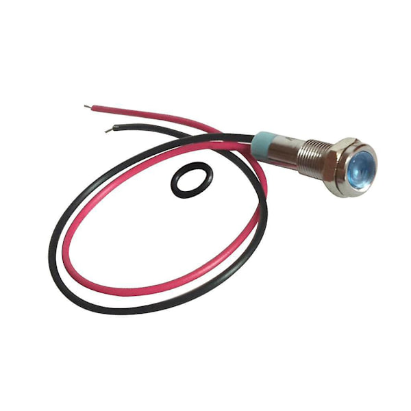 2 stk. 220V 6mm Signal Strømforsyning LED Metal Indikator Lys Lampe Blå & Rød-