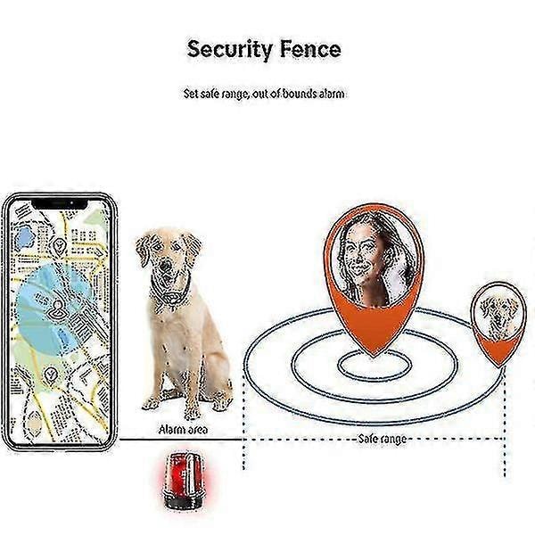 Smart GPS Katte- og Hundehalsbånds Tracker - B15 Pink