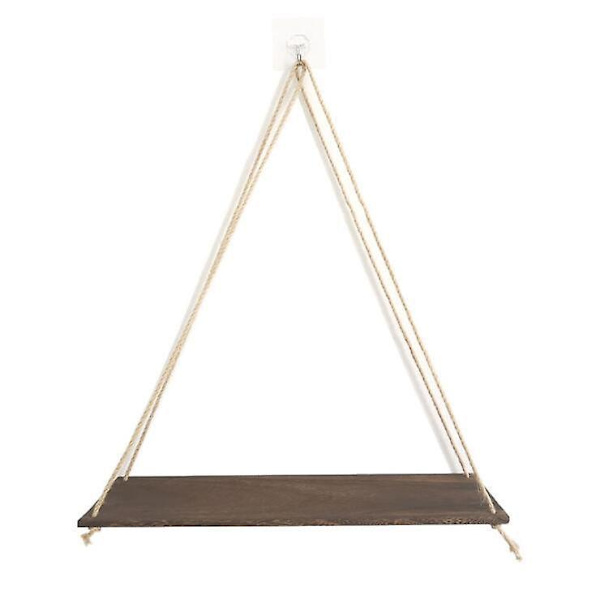 Macrame Bohemian -seinähylly tupsuyksityiskohtiin - Käsinkudotut puiset ripustushyllyt makuuhuoneeseen, olohuoneeseen tai kylpyhuoneeseen