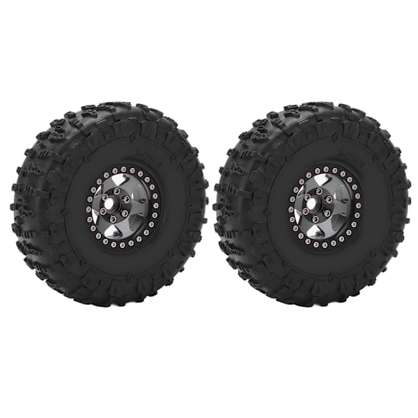 2 kpl RC-auton renkaat ja vanteet 1,9 tuumaa seosnapa kumirengas 12 mm kuusiokolo 1/10 RC-ryömintäajoneuvoon titaani ja musta
