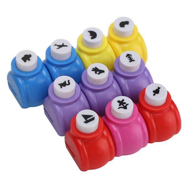 10st Hålslag Mini Multiple Mönster DIY Puncher Set för Scrapbooking Nail Art