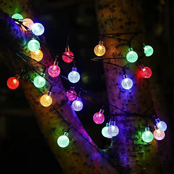 Solcellsdrivna utomhus ljusslingor - 20 LED-lägen för trädgård, gård, veranda, bröllopsfestdekoration (Färg)