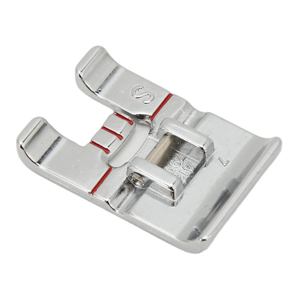 S Presser Foot Slitstarkt Lätt Installation Rostfritt Stål Sidofoder Tyg Presser Foot för Viking