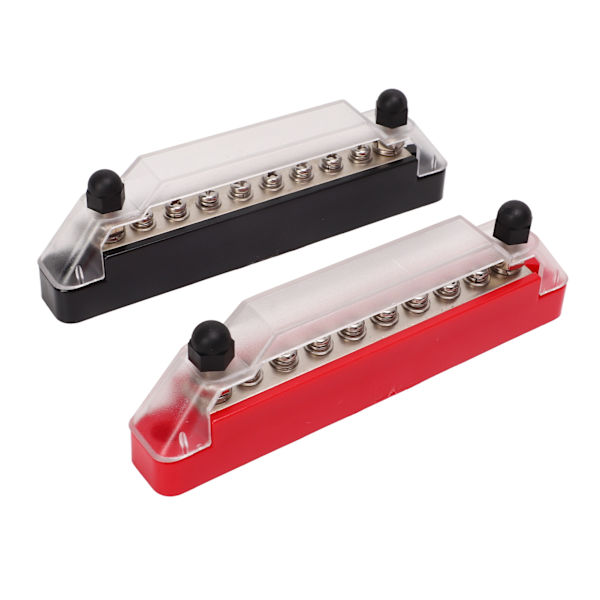 1 par strømfordelingsblokk 10 terminal 48V 150A M6 stud M4 skrue samleskinne for bilbåt 2PCS M6 studs, 8PCS M4 skrue