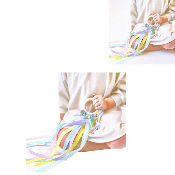 Handband Kite Träring Ljusa Färger Pedagogisk Sensorisk Leksak Band Streamer Kite för Lekrum Dans Typ 4 (med Klocka)