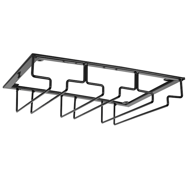 Vinställ under skåp, hållare för vinglas, förvaring, hängare, metallorganisatör för bar, kök, 3 platser, 30 x 22,5 cm, svart