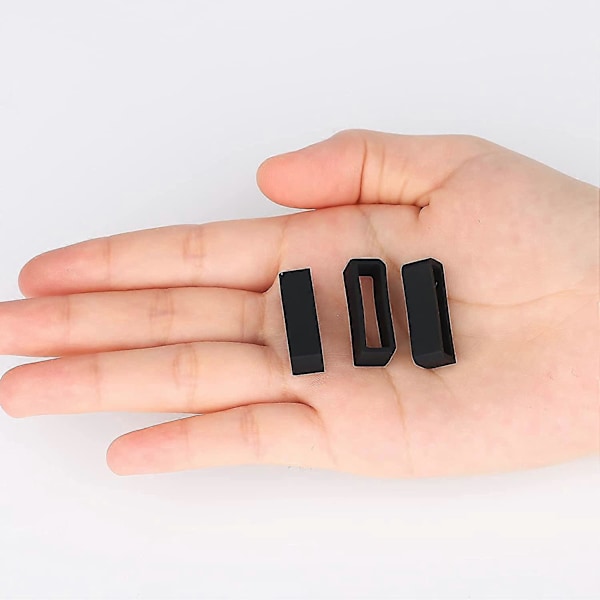 6 stycken 22mm Silikon Klockarmband Hållare Spänne, Klockarmbands Fixeringsring för Smart Klockarmbandsbyte (Svart)