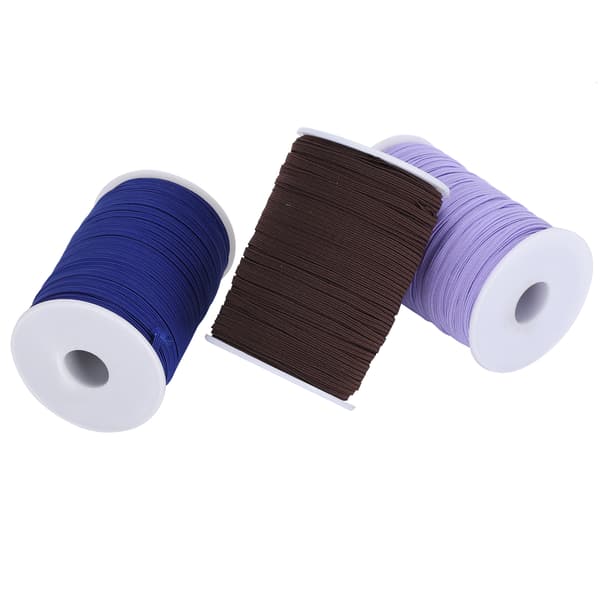 Elastisk bånd flat sytråd snor DIY erme maske laging høy elastisk 100 yard rull (blå brun lilla)
