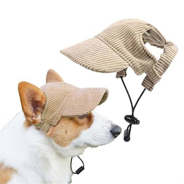 Solskyddshatt Justerbar Husdjur Katt Hund Solskärm med Öronhål XL