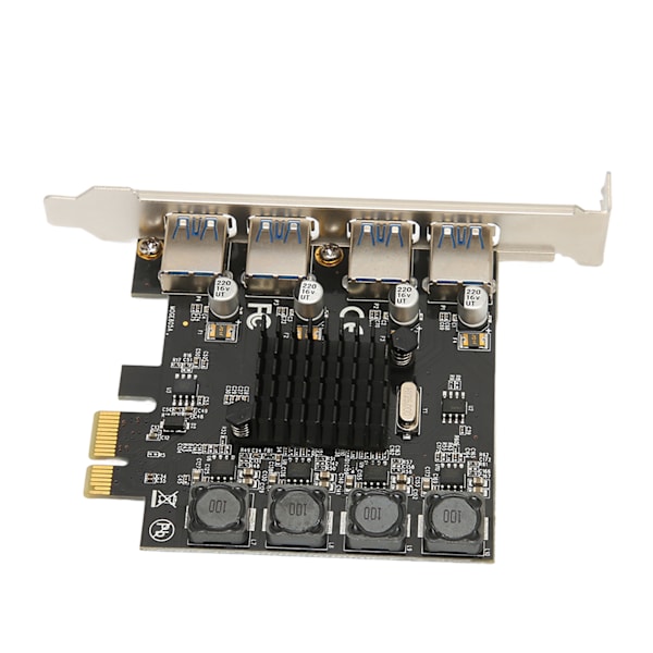 PCIE til USB-udvidelseskort 4 USB 3.0-porte 5 Gbps højhastigheds selvforsynende USB3.0-hub-controller til Win til Linux