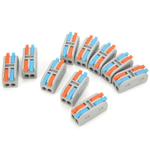 10 stk. ledningskobling Mini LeverNut 2 inn 2 ut rask belysningsterminalblokk 250V