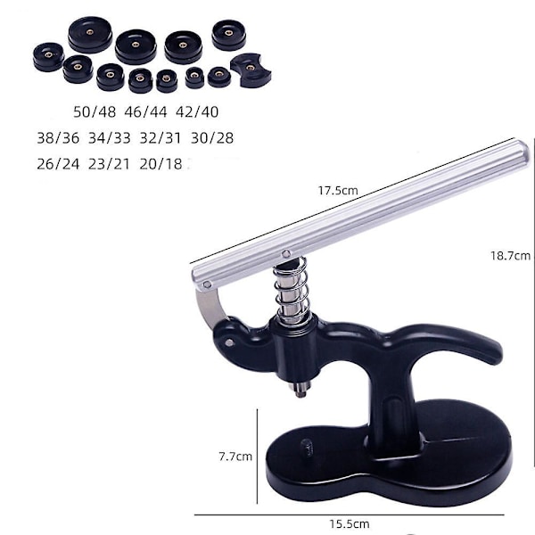 Watch Back Press Tool med 12 format molds för att stänga Watch Back Cases
