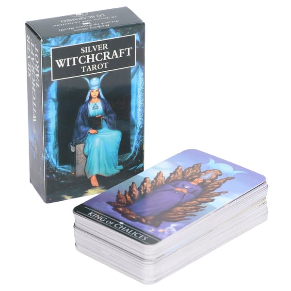 78 kortlekar Silver Witchcraft Tarot Engelska Språket Bestruket Papper Förutsägelsekortlekar