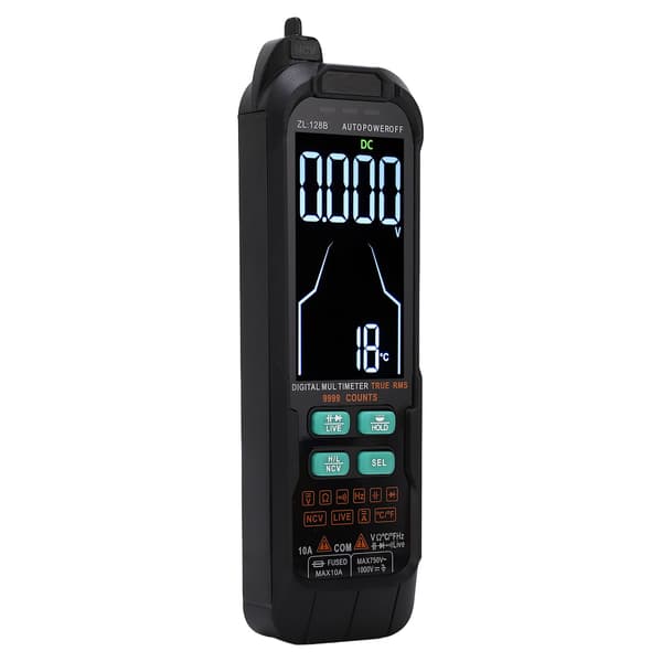 Digitalt Multimeter Bærbart Stort Baggrundsbelyst Display 1000mAh Strømspændingsmåler 0‑1000V