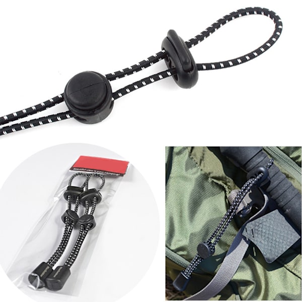 2 kpl Joustava köysi solki reppu Vaelluskeppi pidike Kiinnityssolki Joustava Lanyard