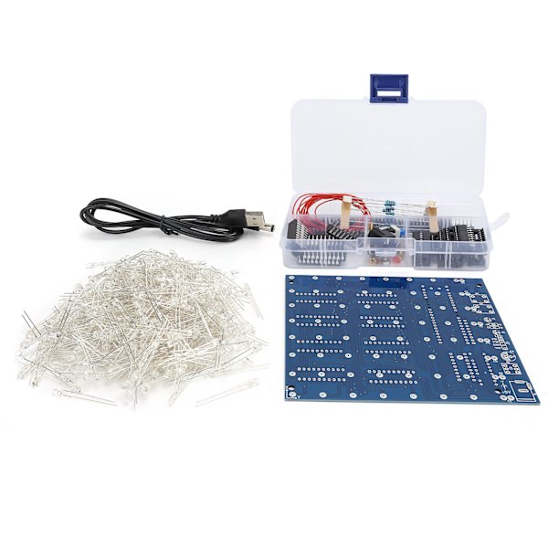 8x8x8 3D LED DIY Cube Light Kit Neliön muotoinen Valkoinen LED Blue Ray
