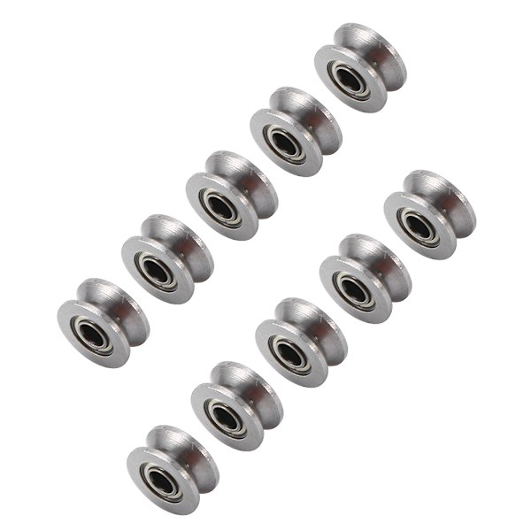 10 kpl U624ZZ U-urakuulalaakerin ohjauspyörä kiskotien lineaariselle liikejärjestelmälle 4 * 13 * 7 mm