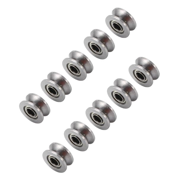 10st U624ZZ U-spår kullager styrrulle för linjär rörelsesystem på räls 4*13*7mm