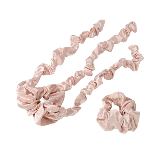 Varmefri hårkrøllemaskine med Scrunchie Varmefri krøllestang pandebånd Sovende hårruller Stylingværktøj Champagne