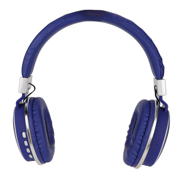 LX‑510BT Bluetooth-headset vikbar plug-in bekväma öronkåpor i läder musikhörlurar för PC-telefon blå