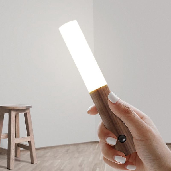 LED Trappsteg Rörelsesensor Batteri Inomhus Trä Nattlampa Portabel USB Uppladdningsbar