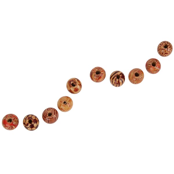 200 stk. 16 mm runde træperler malede perler perlearbejde DIY tilbehør til smykker armbånd