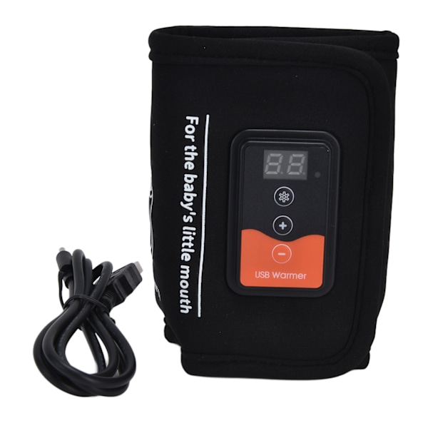 Mjölkvarmare USB Multifunktionell Justerbar LCD Intelligent Kontroll Bärbar Flaskvärmare för Hem Resa Svart Typ C USB Med Temperaturregulator