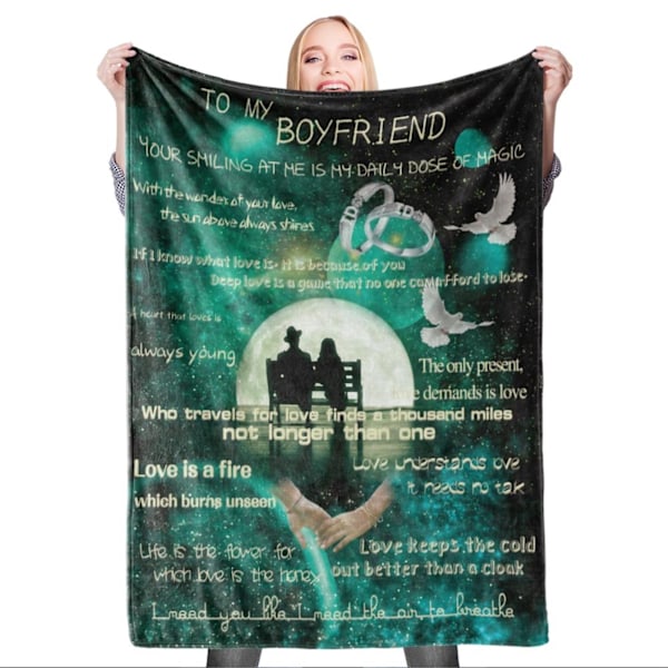 Tryckfilt Hudvänlig Andningsbar Maskintvättbar Polyester Sovblanket för Soffa Säng 150x200cm / 59.1x78.7in