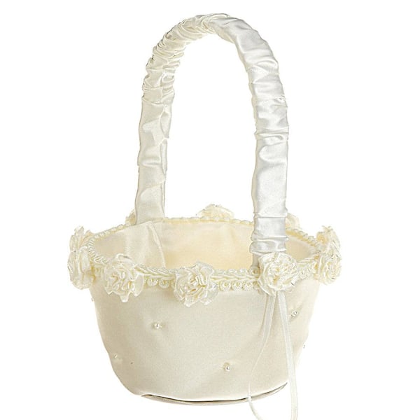 Elegant Brudepigekurv, 13*9.5*22cm, Hvid Elfenben