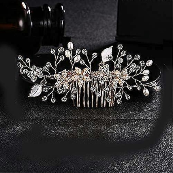Hårkam Diadem - Blomma Bröllop Kristall Brudhår Smycke Brudhår Accessoarer Hårkam