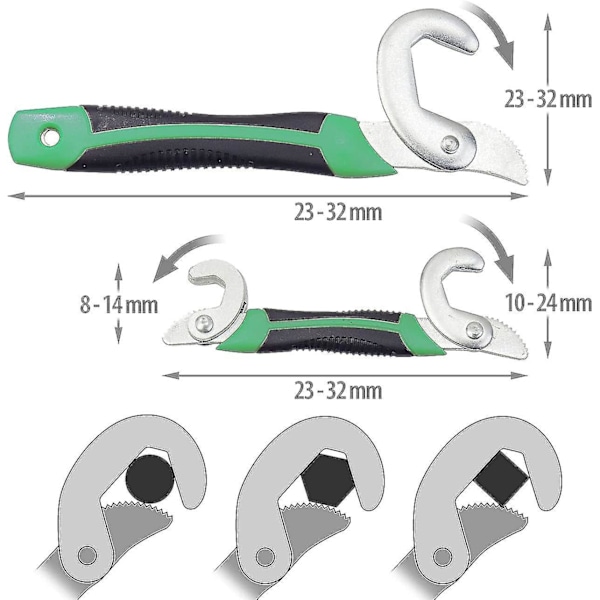 Ruuvityökalu: 2 Itsesäätyvän yleisavaimen sarja 8-32 mm (kuusiokulmaruuvityökalu)