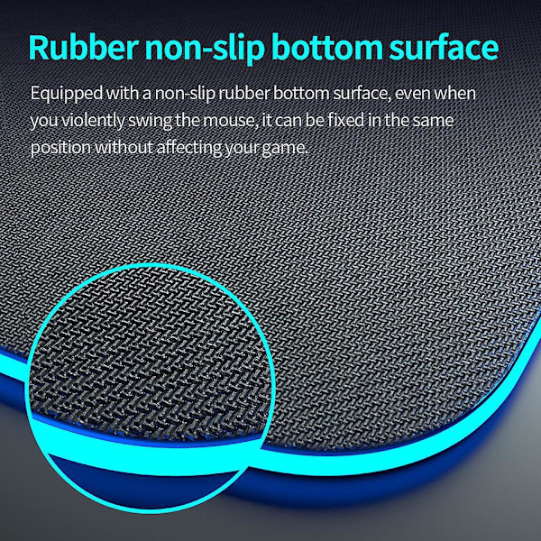 Trådløs Opladning RGB Gaming Mousepad, Udvidet Skrivebordsmatte med Skridsikker Gummisål