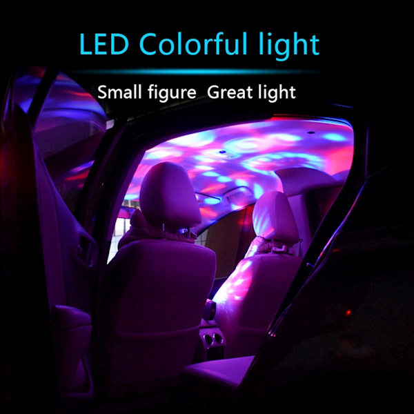 Mini bærbar USB krystal kugle lys LED farverig effekt lydstyring scene lampe hjem fest dekoration