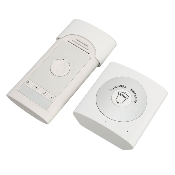 Trådløs intercom dørklokke 2 Way Talk Klar lyd Stort udvalg elektronisk dørklokke Sæt til hjemmekontor Hvid