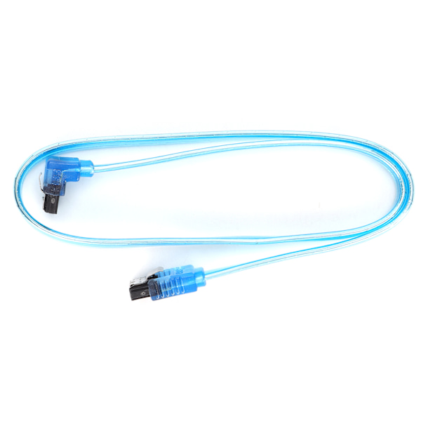 Sata Cable 3.0 SolidState gjennomsiktig blå serieport datakabel med dataoverføring for PC-datamaskin (1 rett 1 albue)