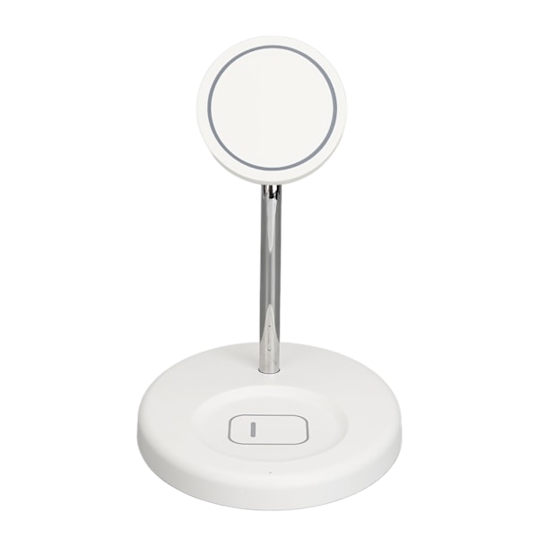 2 i 1 Magnetisk Trådløs Lader Metall og ABS Hvit Trådløs Lader Stativ for IPhone 12 13 14 Serie Hvit