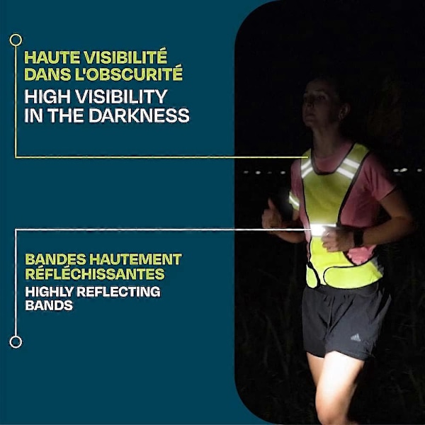 Varselväst med hög synlighet - Dam och Herr - Andningsbar - Lättviktig - Säkerhetsjacka Fluorescerande för Löpning, Cykling